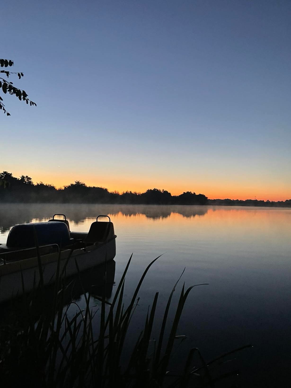 Rowboat on a lake